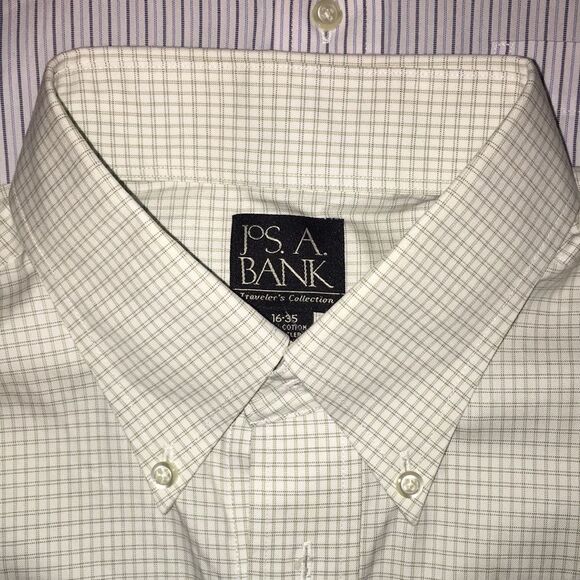 Lot of 3 Trio Stripe Check Jos A Bank Dress Shirt - Picture 4 of 7